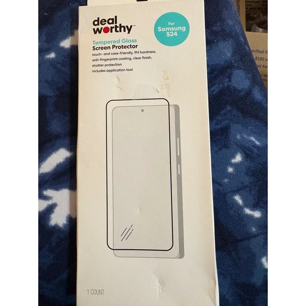Deal Worthy Samsung Galaxy S24 Tempered Glass Screen Protector 9H Hardness Clear
